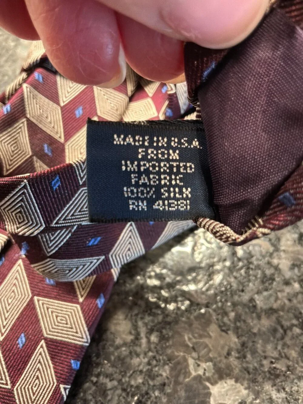 Polo Ralph Lauren vintage 100% silk geometric hand made in USA tie